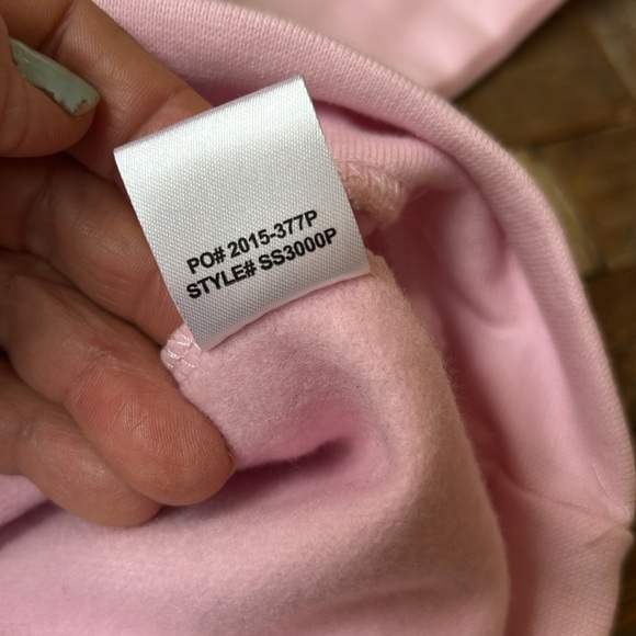 Girl Tribe Teacher Pink Crewneck Happy Face Sweatshirt Size Medium - Picture 7 of 9